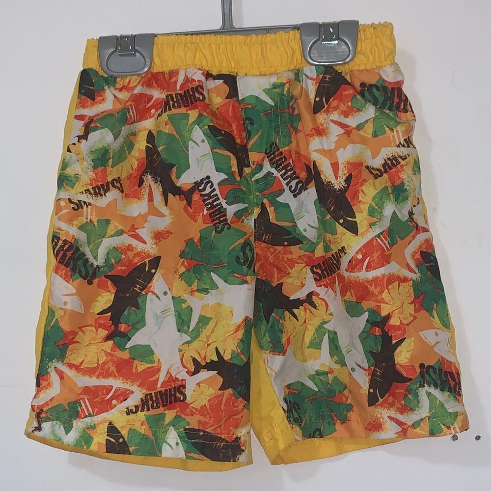 SWIM TRUNKS 3T Bunz Kids Hawaiian Shark Toddler Boys Board Shorts Bathing Suit